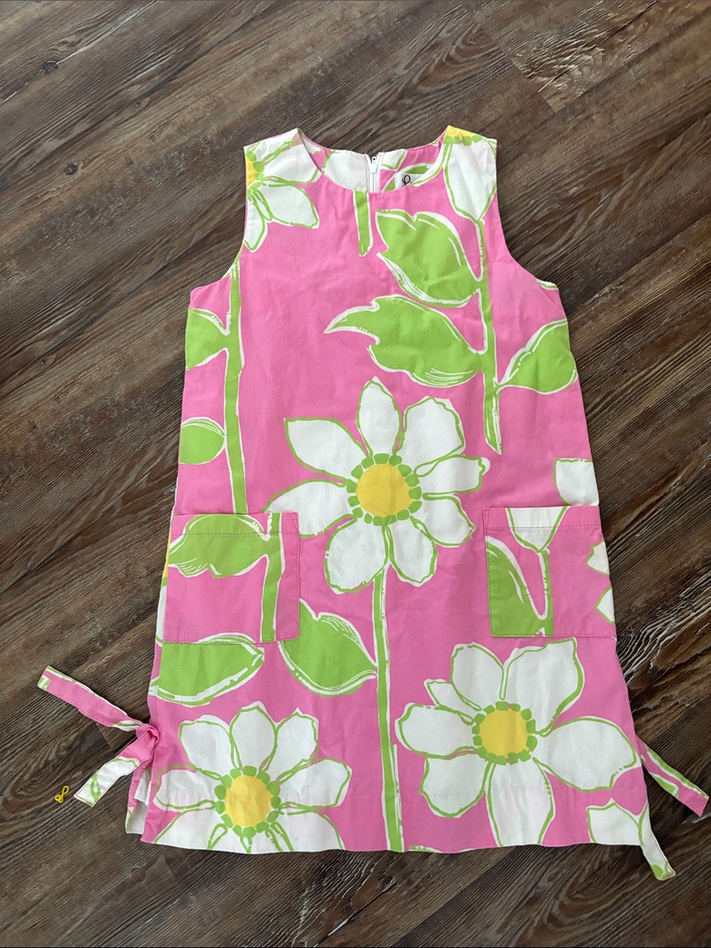 Lilly Pulitzer Bright Pink Floral Shift Dress with Pockets